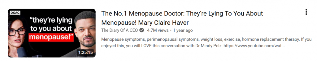 Diary of a CEO Menopause podcast image