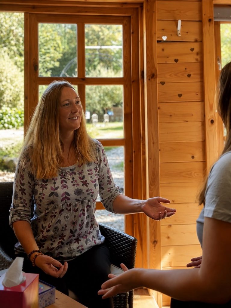 Counsellor talking with her client
